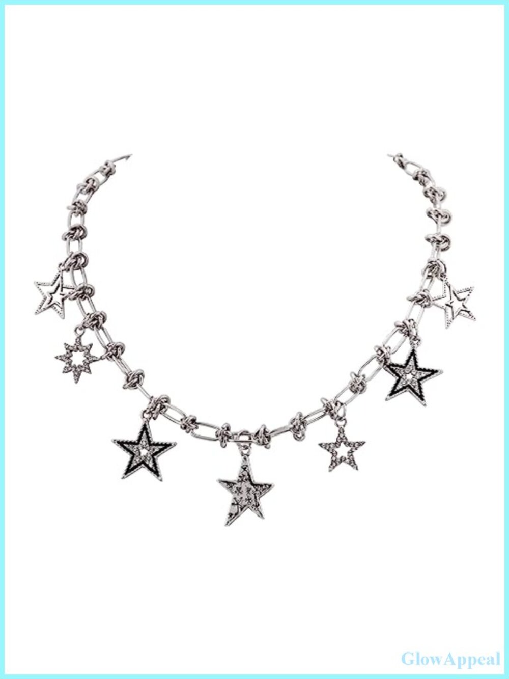 Stainless Steel Star Pendant Choker Necklace Y2K Punk Grunge Jewelry
